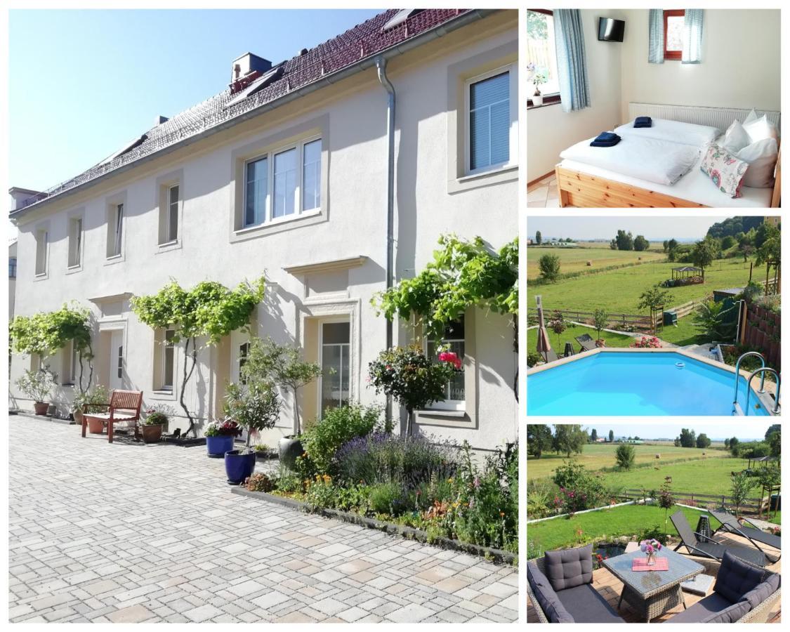 Ferienhof Graefe - 3-Seiten Hof Mit Grossem Garten, Pool & Sauna Meißen 外观 照片